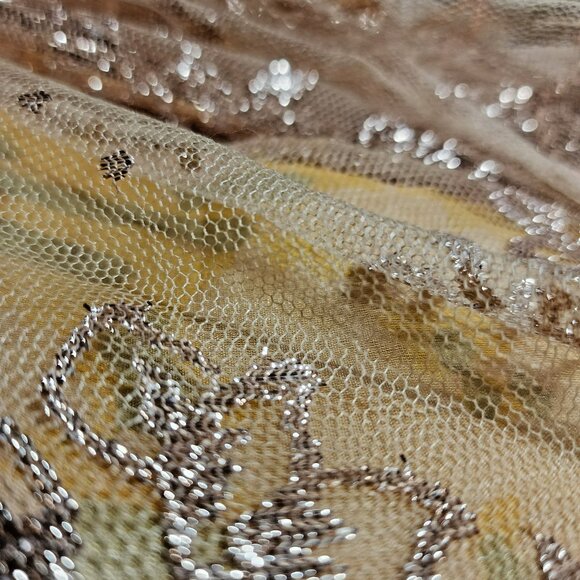 Badgley Mischka Peach Floral Dress – Size 14 – Scoop Neck – Sleeveless - Picture 5 of 9